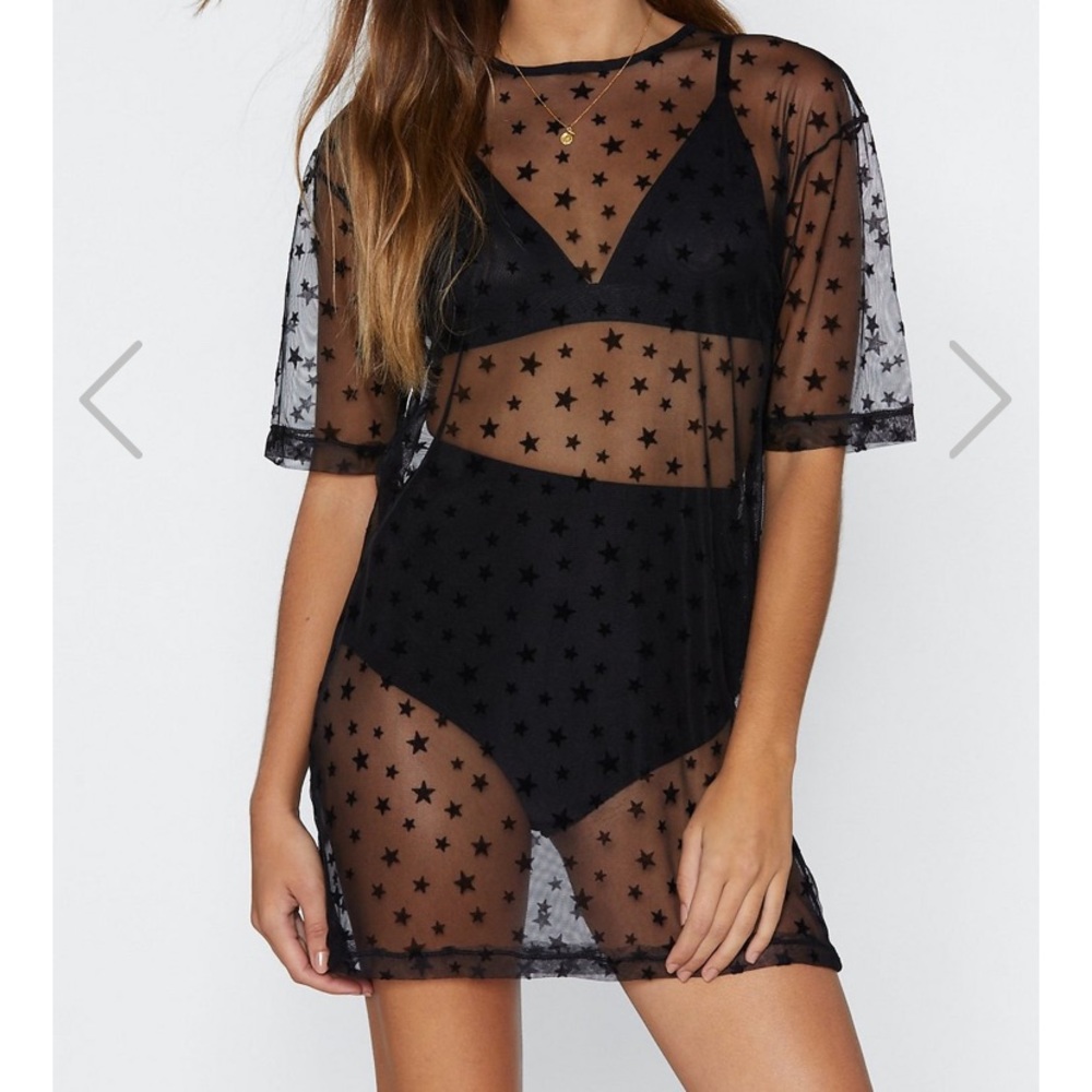 Nasty Gal Mesh Your Soul Star Dress (black)